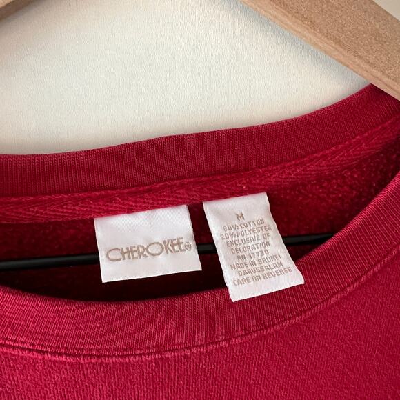 Vintage 1990s Cherokee Spell-Out Pullover Sweatshirt Medium - Picture 4 of 5